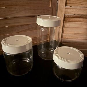 Nora
Fleming Set of Three Glass Storage Jars with White Lids